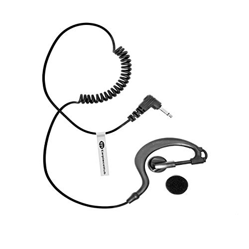 LISTEN ONLY RECEIVE ONLY G SHAPE SOFT EAR HOOK EARPIECE FOR 2 PIN ICOM RADIO