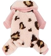 Fitwarm Leopard Dog Pajamas, Dog Winter Clothes for Small Dogs Girl, Pet Turtleneck Jumpsuit, Cat...