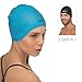 Reversible Silicone Swim Cap, Waterproof 2-in-1 Swimming Caps for Women with Carry Bag, Flexible Adult Swimmers Cap for Short and Medium Length Hair