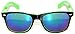 Black & Green – Two Tone Vintage Sunglasses Mirrored Blue Lens Retro