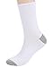 Mens Thin Crew Socks White Casual Work Cotton Sock for Sports 6-Pack White Sole
