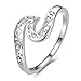 925 Sterling Silver Simple Unique Wave Rings for Girls All