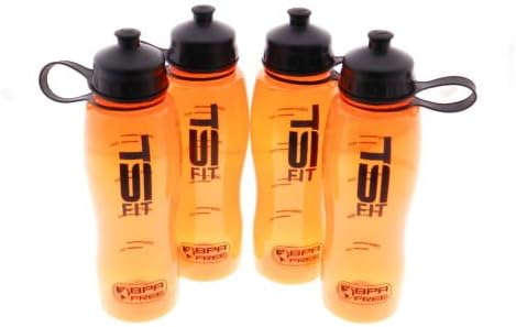 4x BPA FREE 28oz Sport Fitness Exercise Squeeze Pop-Top Wide Mouth Water Bottle