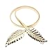 Elinadress Women's Stylish Gold Leaf Buckle Elastic Stretch Waist Chain Belt For Dresses Gold