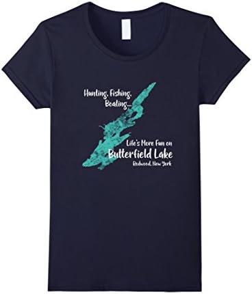 Womens Butterfield Lake Shirts Life's More Fun on Butterfield Lak XL Navy