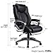VANBOW Leather Memory Foam Office Chair - Adjustable Lumbar Support Knob and Tilt Angle High Back Executive Computer Desk Chair, Thick Padding for Comfort Ergonomic Design for Lumbar Support, Black