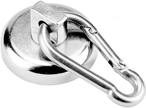 Amazon Co Jp Aitsite マグネットフック カラビナ付磁石 フック取外可能 超強力 垂直耐荷重27kg 直径32ｍｍ ２枚入 金属製シルバー キッチン オフィス 業務 浴室 室外 壁掛け用 Snl32 2pcs ホーム キッチン