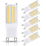 J&C G9 LED Light Bulbs, 5W (40W Halogen Equivalent), 400LM, Daylight White (6000K), 120V, G9 Bi-pin Base, G9 Daylight White Bulbs for Home Lighting (Pack of 5)