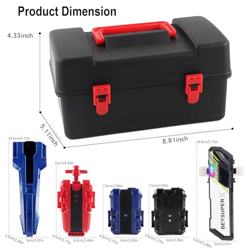 Battling Burst Gyro Blade Toy Set Gift 12 Burst Spinning Tops 2 Two Way Launchers Grip Starter for Boys Children Kids 6 8 10 12+ Battle Game with Portable Box