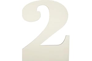 SMANTA 12 Inch Large Unfinished Wood Number, Paintable Unfinished Blank Wooden Numbers Board Unfinished Wood Slices for Birthday Wedding Graduate Party Wall Hang Decor - 2