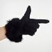 YAOSEN Women Winter Warm Knitted Gloves Imitation Cashmere Gloves with Fur Cuff (Black)