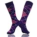 Mid Calf Wedding Dress Socks Men, SUTTOS Easter Day Easter Day Gift Men's Soft Cotton Funky Pattern Long Crew Dress Socks 4 Pair Purple Argyle Plaids,Fit Shoes Sizes 6-12,Sock Size 10-13