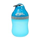 Pet Bottle, PYRUS Portable Silicone Folding Pets Bowl Travel Pet Canteen Outdoor Collapsing Water Feeding Bottles Kettle with Carabiner Clip for Dogs Cats 400 ML (Blue)