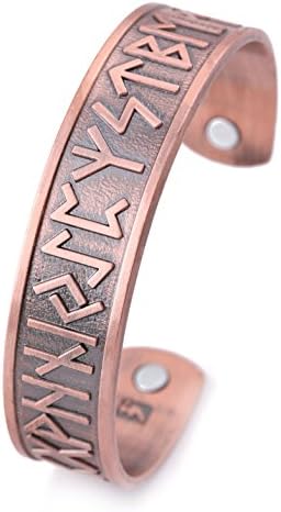 EUEAVAN Magnetic Care Viking 24 Amulet Runes Cuff Bracelet for Easing Fatigue,Blood Circulation