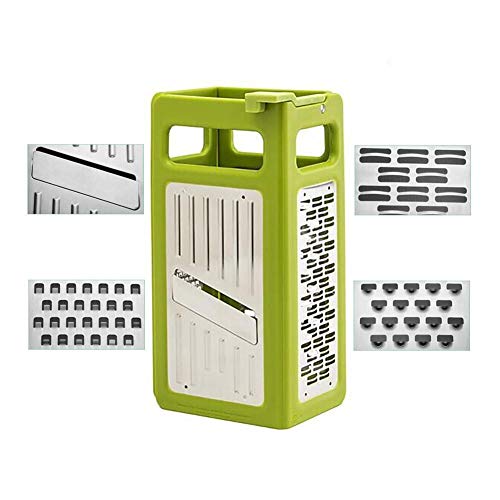 KFSO Box Grater, 4-Sided Stainless Steel Large Foldable Cutter Peeler for Parmesan Cheese, Ginger, Vegetables