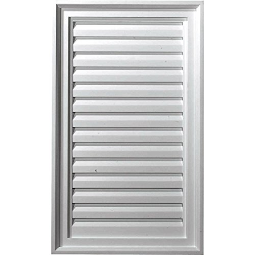 Ekena Millwork 18"W x 26"H Rectangle Urethane Gable Vent Louver, Non-Functional…