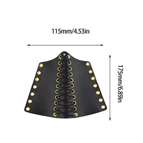 PU Leather Archery Bow Target Arm Guard Forearm Bracelet Armguard Protector Black - Thumbnail 7