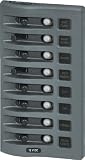 Blue Sea Systems WeatherDeck 12V DC Waterproof 8-Position Circuit Breaker Panel, Grey