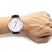 Aurora Men's Casual Business Analog Quartz Waterproof Wrist Watch with Light Brown Leather Band-Silver