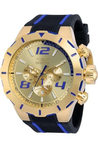 Invicta S1 Rally 20107 Men's Watch - Waterproof - Analogue - Quartz Movement - stainless steel with gold dial - 53mm