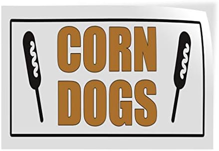 Decal Sticker Multiple Sizes Corn Dogs White Restaurant & Food Corn Dogs Outdoor Store Sign White - 66inx44in, Set of 10