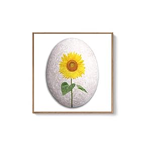 Framed Canvas Wall Art for Living Room, Bedroom Flower on Cobblestone Canvas Prints for Home Decoration Ready to Hanging - 16x16 inches