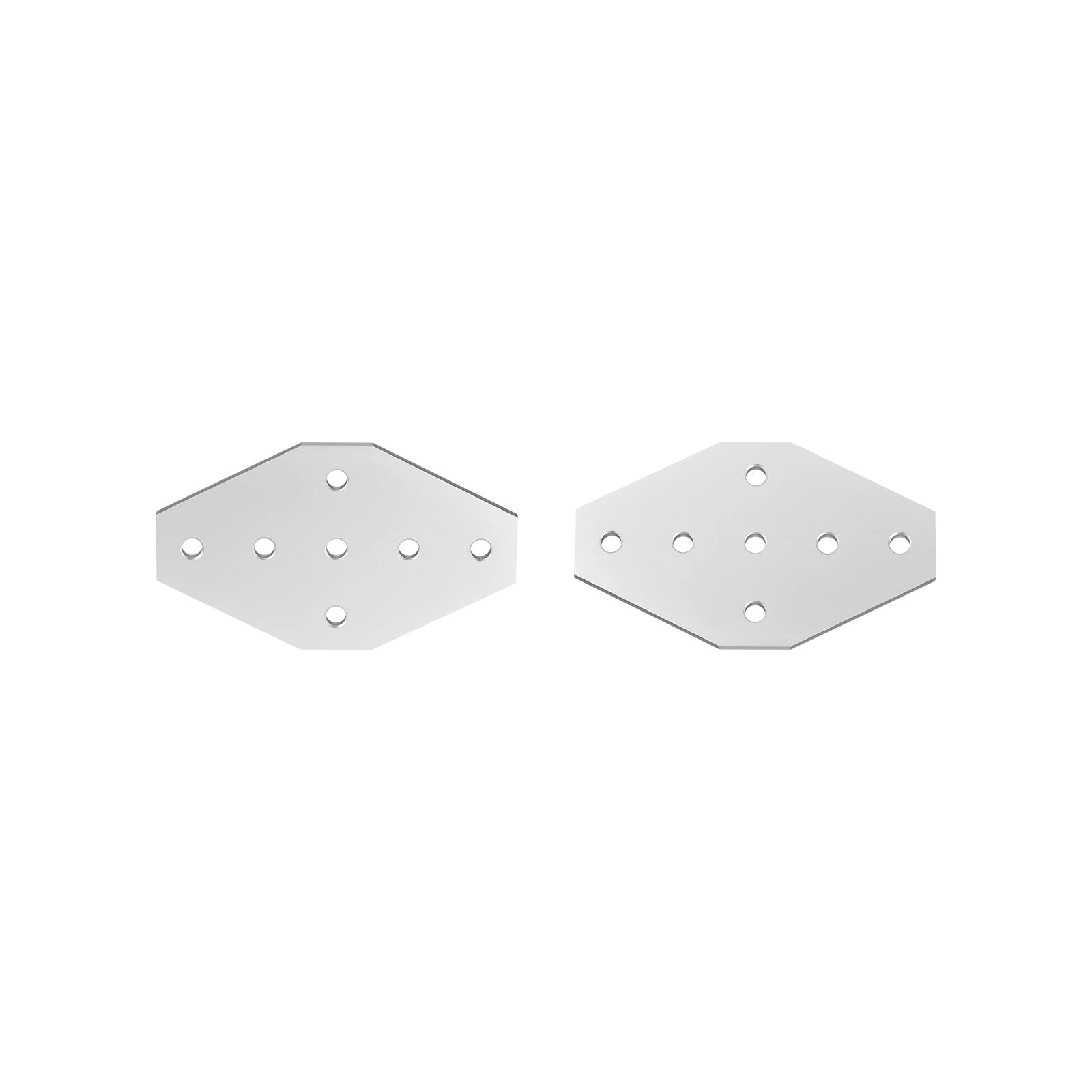 DTGN 3.94"x2.36"(LxW) Octagon Joining Plates - 2Pack - Good for 3D Printer Frame - Outside Corner Brackets 2020 Aluminum Extrusion - Silver Tone