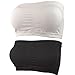 Women's Plus Size Padded Bandeau Strapless Bras Stretch Seamless Tube Top Bra by HOVEOX (X-Large, 2PACK/Lot (Black + white))