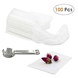 Cloudyfocus Disposable Tea Filter Bags - Pack of 100, Empty Drawstring Tea Infuser Bag empty for Loose Leaf Tea & Herb(2.4in3.2in)
