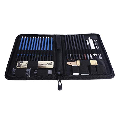 Drawing Set Sketch Pencil Kit 40-Piece Charcoal Set Art Supplies, Graphite, Kneaded Eraser, Charcoal Sticks, for Teens, Kids and Adults - Thumbnail 7