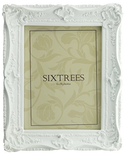 Chelsea Shabby Chic Style Very Ornate Matt White Frame for 8"x6" (200x152mm) Pictures, by Sixtrees.