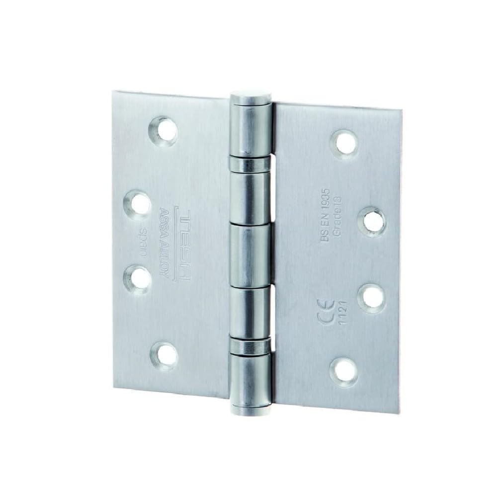 Tesa Assa Abloy BISCFCEM443IS01 BISCFCE Stainless Steel Hinges for Certified Fire Doors, 102 x 102 x 3 mm