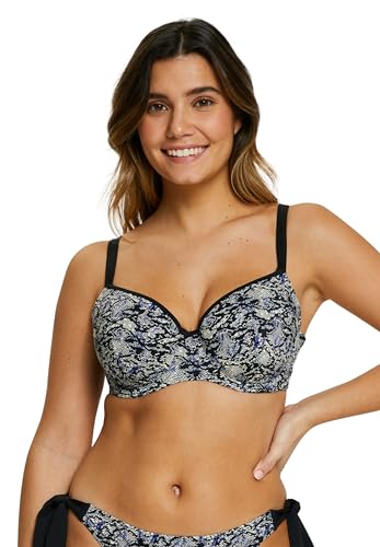 SANS COMPLEXE at The World's End_78HAK54 Haut de Bikini, Imprime Animal Noir, 100C Femme