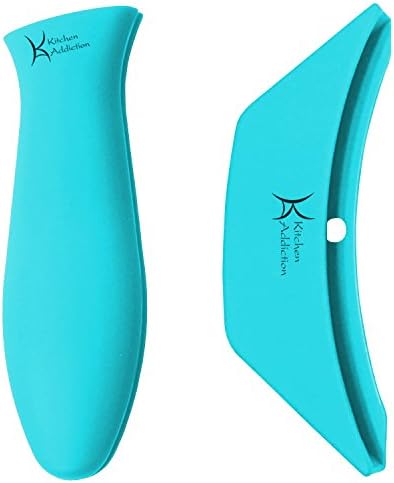 Combo Pack - Silicone Handle Holder Sleeve Plus Silicone Assist Handle (Turquoise)