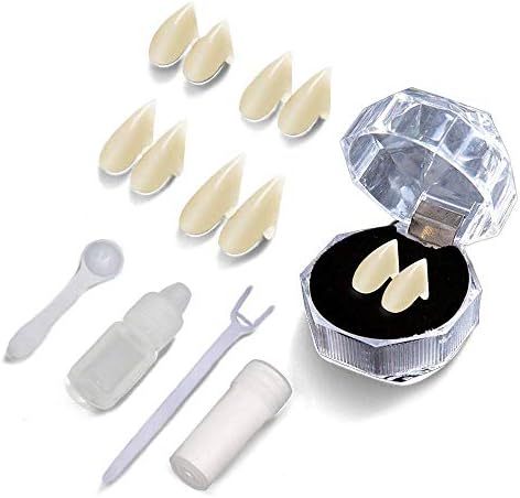 Nochim Halloween Cosplay Fangs Vampire Teeth Funny Costume Makeup Fake Zombie Teeth Decoration Props Toys for Adults, Youth & Child