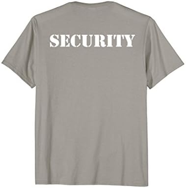 Mens Official Security T-Shirt - Print on Back Large Slate
