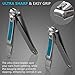 Nail Clipper Set - Ultra Sharp Fingernail & Toe Nail Clippers with Nail File and Leather Travel Pouch by AKOUA