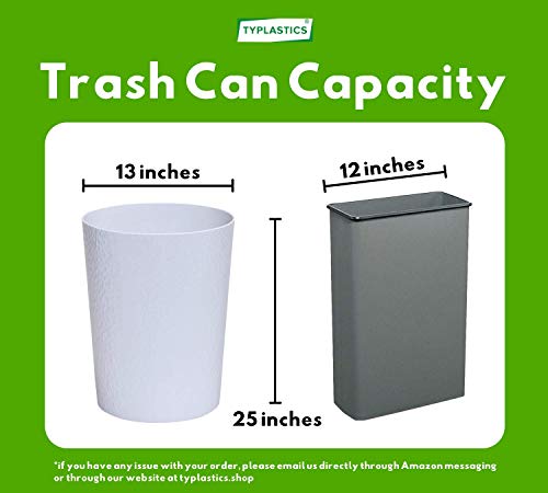 TYPLASTICS Drawstring Trash Bags - Tall Kitchen Trash Bag - White Multipurpose Garbage Bags - Indoor and Outdoor Use - 13 Gallon (White, Strong) - Thumbnail 4