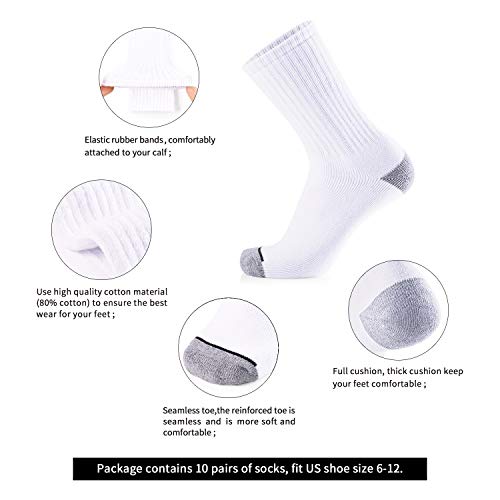 JOURNOW Men's Cotton Moisture Wicking Extra Heavy Cushion Sport Hiking