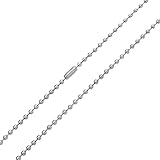 Bling Jewelry Mens Stainless Steel Unisex Beaded Ball Chain Necklace 3mm