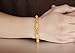 Qinggetme Men 18K Gold-Plated Cool Domineering Double Dragon Clasp Bracelet