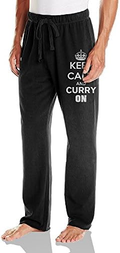 MUSSEuN Keep Calm And Curry On Men's Active Long Jersey Jogger Pants Black X-Large