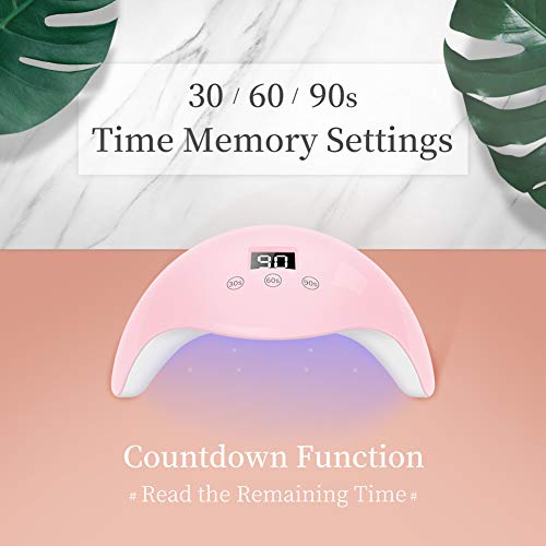 ELEHOT UV Nail Lamp Dryer LED Light for Fingernail & Toenail Gels Based Polishes with Sensor, 30s 60s 90s Timer