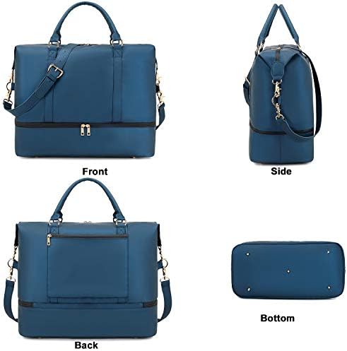 Womens Travel Weekend Bag Waterproof Overnight Carry on Shoulder Duffel Beach Tote Bag (Navy blue) 5 Womens Travel Weekend Bag Waterproof Overnight Carry on Shoulder Duffel Beach Tote Bag (Navy blue)