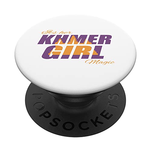 Cambodia Cambodian Khmer Proud Love Vintage Girl Magic Woman PopSockets Swappab…