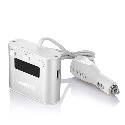 URANT 120W 3-Socket Cigarette Lighter Adapter Multi Charging Adapter Car Power Adapter DC Outlet Splitter with 12V/24V Dual USB 4.8A Car Charger for GPS Mp3 Cell Phone iPhone Samsung Galaxy(Silver) - Thumbnail 2
