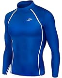 New 039 Skin Tight Compression Base Layer Blue Running Shirt Mens S - 2xl