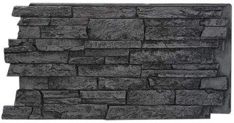 #141 - BRI - Charcoal - Faux Wide Stacked Stone Wall Panels