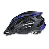 MOON Cycling Helmet, Ultralight Bicycle Helmet, in-Mold Lightweight Bike Helmet for Road Mountain Biking Racing, Safety Protect Sport Helmet - Black with Blue/Gray/Red/Orange