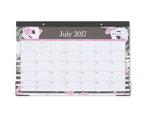 Blue Sky "Celine" 17 x 11 Monthly Desk Pad Calendar, Jul 2017 to Jun 2018